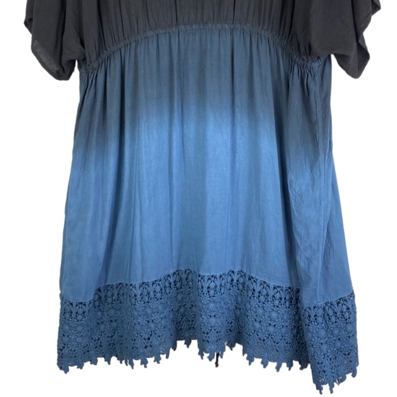 Swimsuits for All Renee 18 20 2X XXL Swim Coverup Tunic Dress Ombre Blue black - Picture 3 of 6